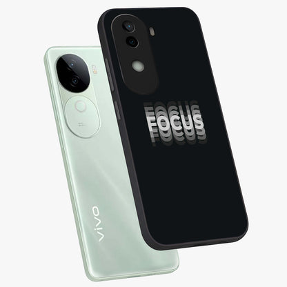 Focus Mode On Glass Case displayed in angled mockup highlighting clean minimal text artwork with modern aesthetic style.