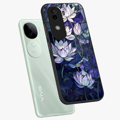 Gloss Petal Rush Glass Case displayed in angled mockup highlighting vibrant petal design with elegant floral aesthetic.