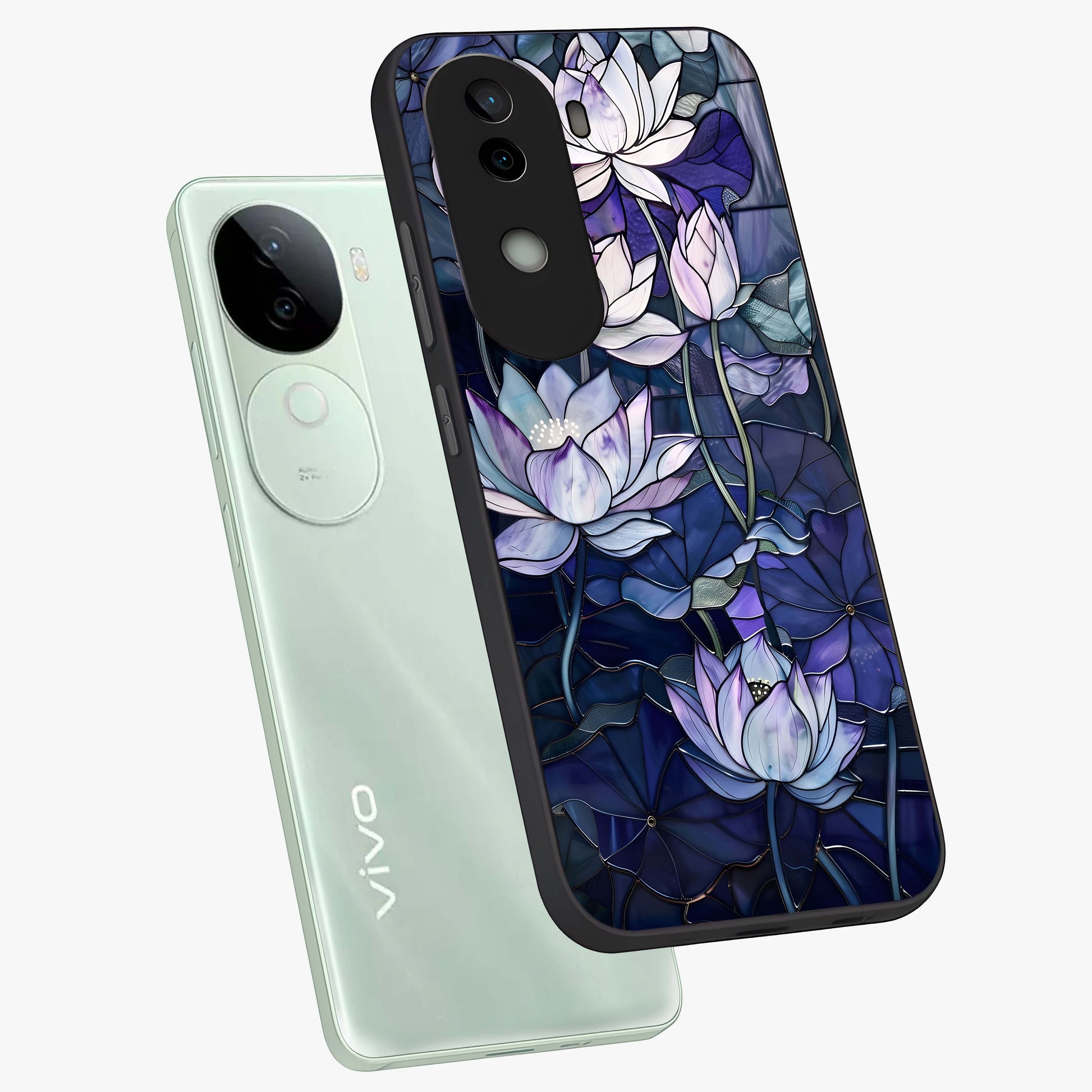 Gloss Petal Rush Glass Case displayed in angled mockup highlighting vibrant petal design with elegant floral aesthetic.