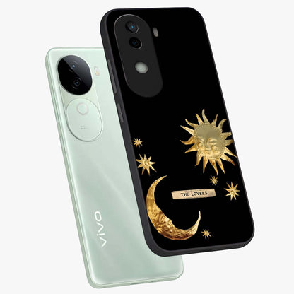 Gold Sun Blush Glass Case displayed in angled mockup highlighting radiant sun design with warm golden aesthetic.