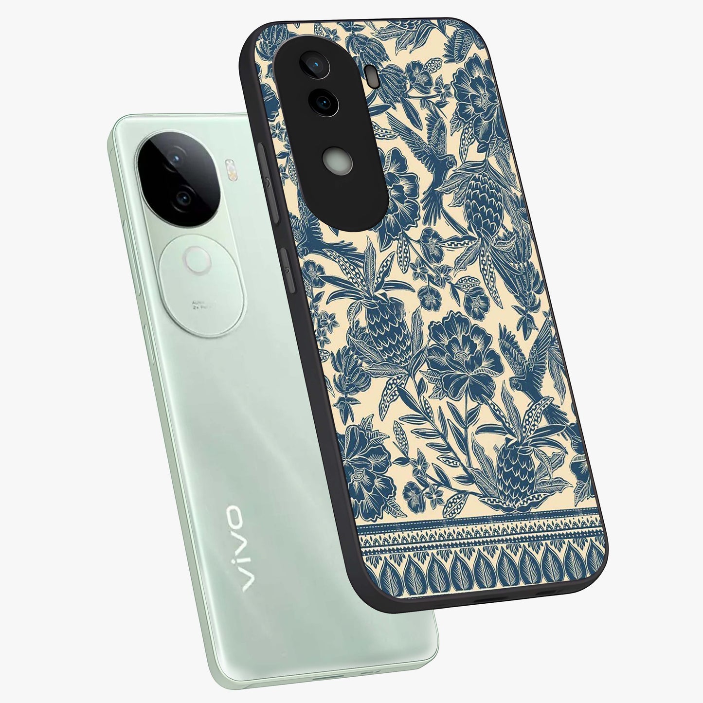 Heirloom Wild Bloom Glass Case displayed in angled mockup highlighting botanical bloom design with classic aesthetic style.