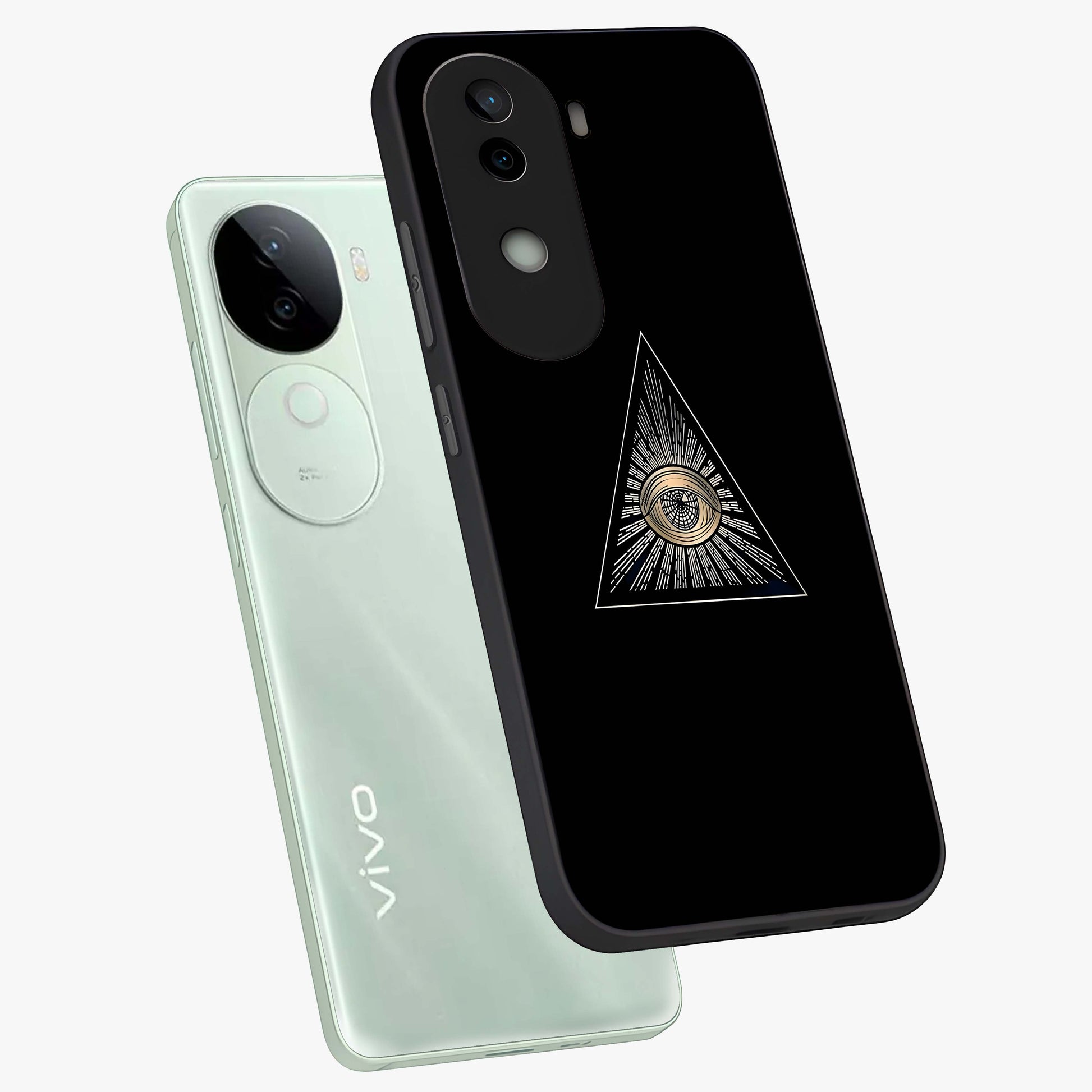 Illuminati Evil Glass Case displayed in angled mockup highlighting dark occult inspired design with bold aesthetic style.