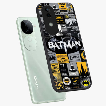 Knight Gotham Rise Glass Case displayed in angled mockup highlighting powerful knight silhouette design with dramatic aesthetic.