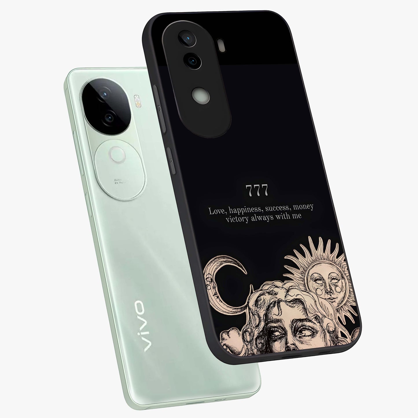 Mystic Victory Aura Glass Case displayed in angled mockup highlighting energetic aura design with bold mystical aesthetic.