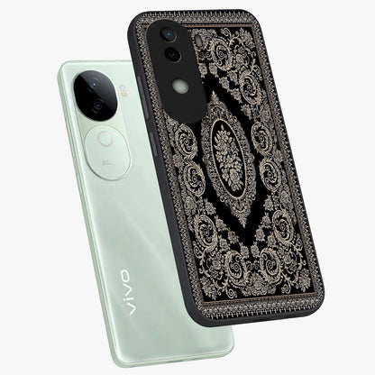 Noir Bloom Elegance Glass Case displayed in angled mockup highlighting refined flower design with stylish noir aesthetic.