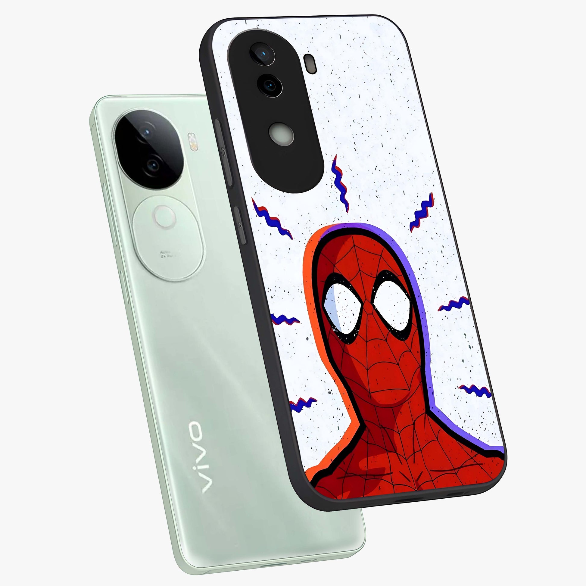 Omg Spiderman Glass Case displayed in angled mockup highlighting dynamic hero illustration with action comic aesthetic.