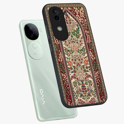 Persian Inspired Glass Case displayed in angled mockup highlighting intricate traditional design with elegant cultural aesthetic.