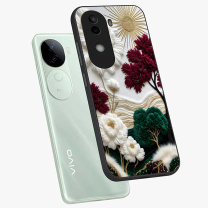 Radiant Bloom Elegance Glass Case displayed in angled mockup highlighting graceful floral design with radiant aesthetic style.