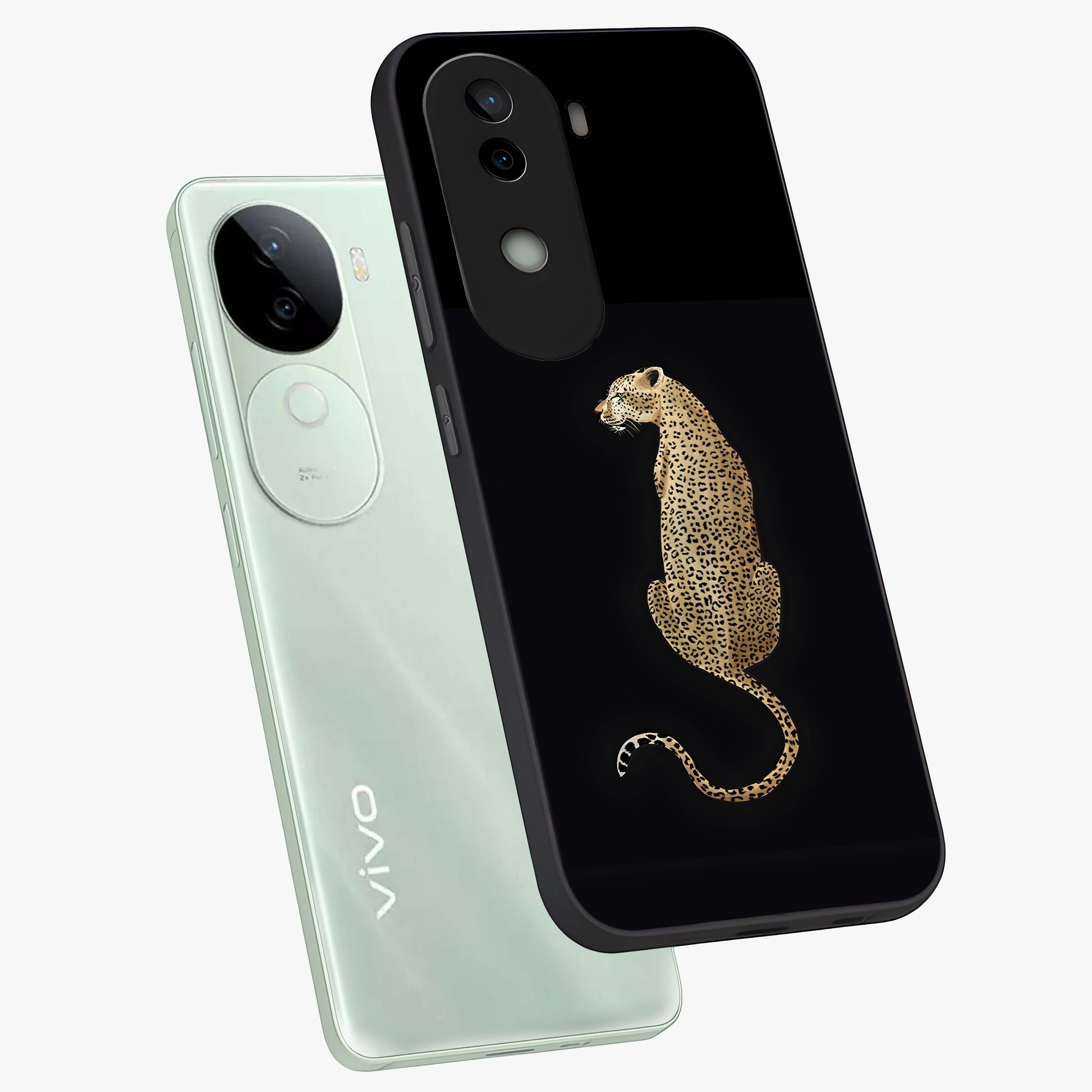 Regal Leopard Glass Case displayed in angled mockup highlighting powerful animal illustration with stylish wild aesthetic.