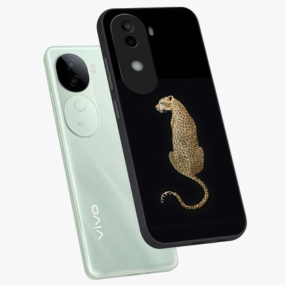 Regal Leopard Glass Case displayed in angled mockup highlighting powerful animal illustration with stylish wild aesthetic.