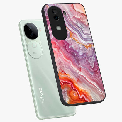 Rose Quartz Marble Glass Case displayed in angled mockup highlighting elegant marble pattern with soft aesthetic style.