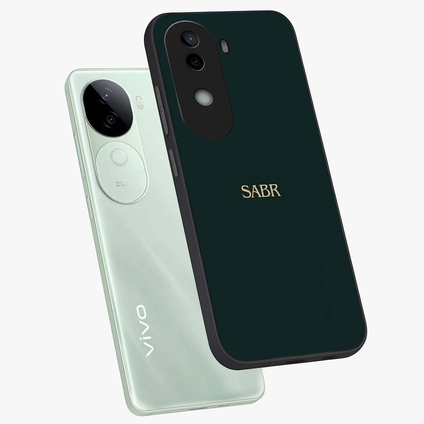 Sabr Minimal Patience Glass Case displayed in angled mockup highlighting simple inspirational design with clean aesthetic style.