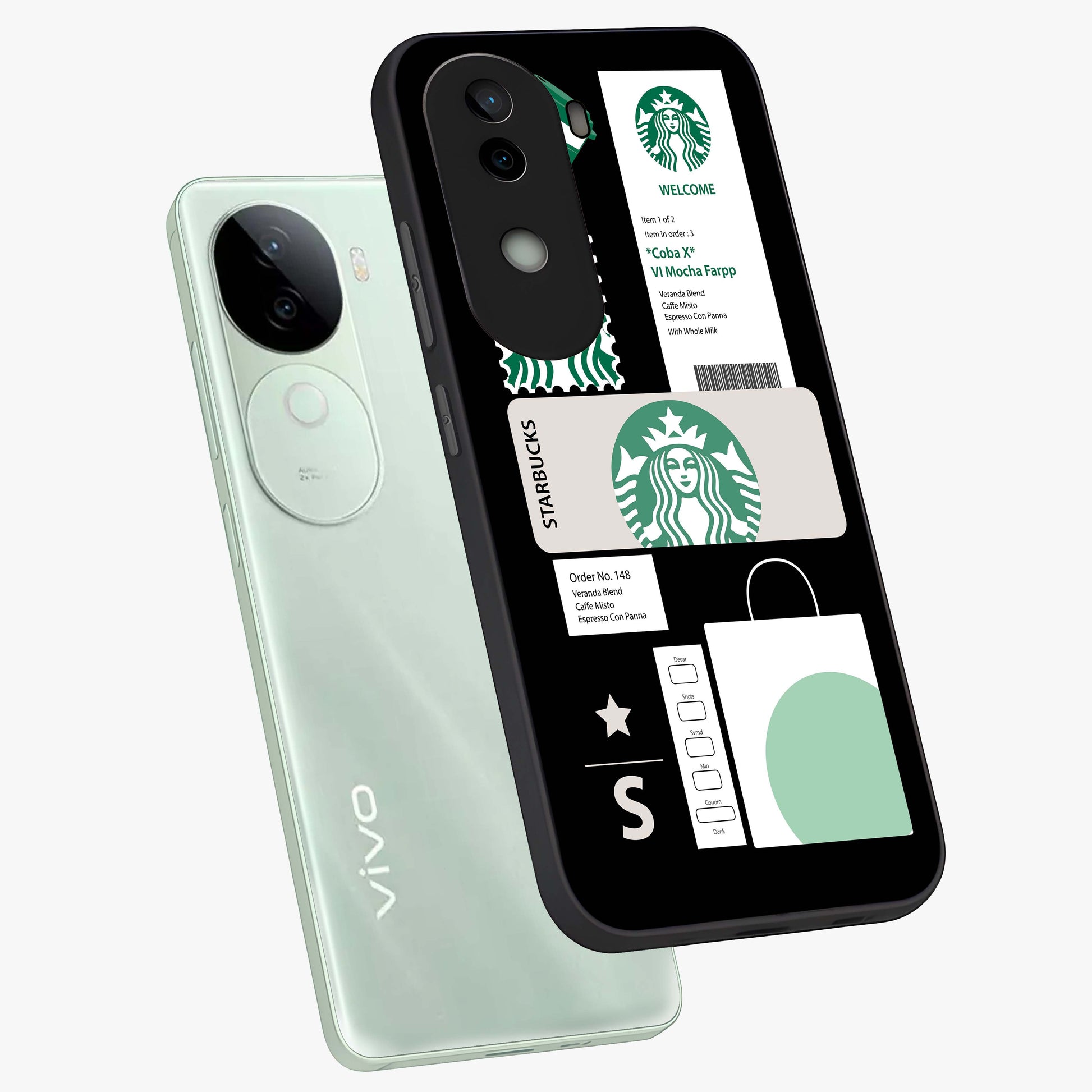 Starbucks Mocha Glass Case displayed in angled mockup highlighting stylish mocha themed design with cozy café aesthetic.