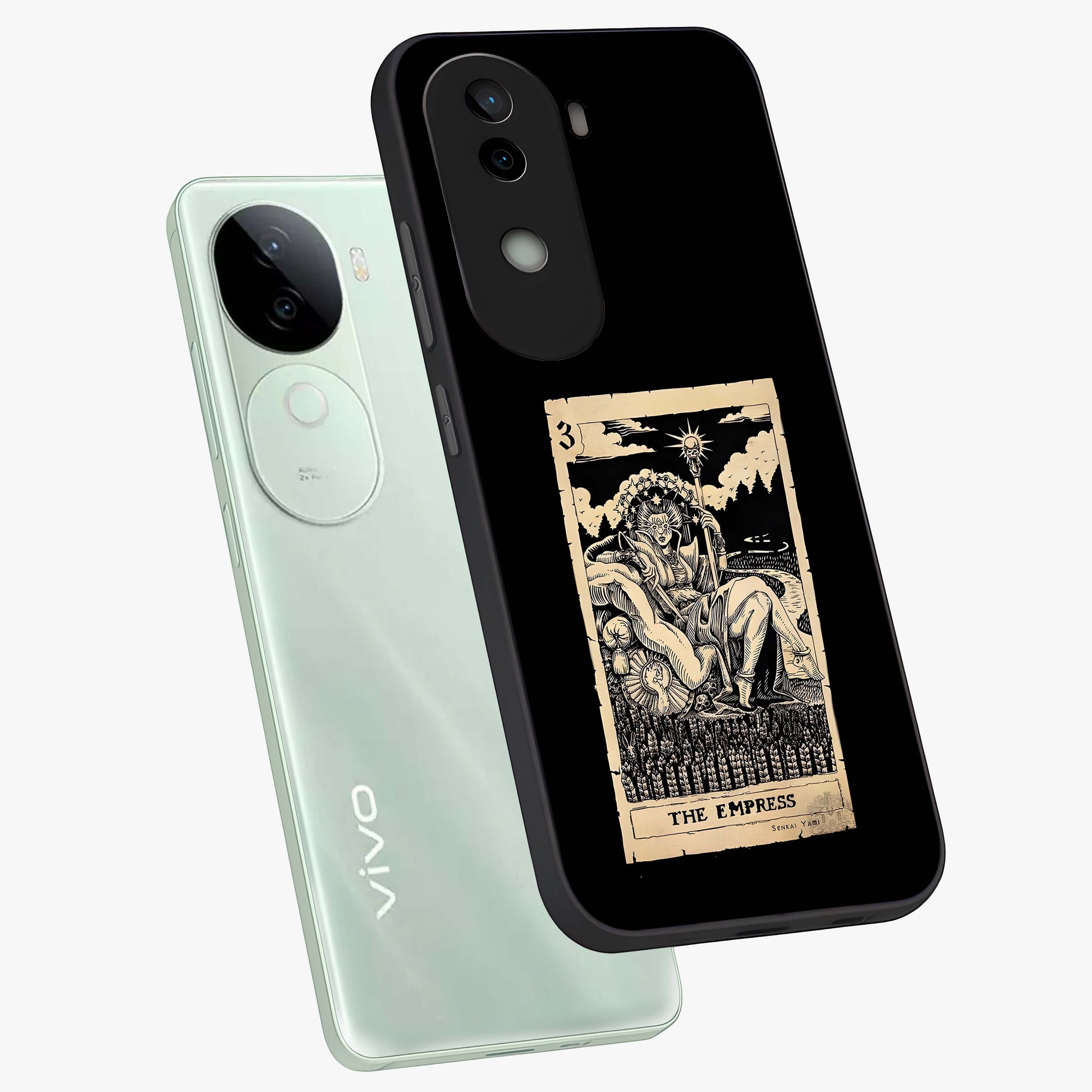 The Empress Glass Case displayed in angled mockup highlighting elegant royal design with majestic aesthetic style.