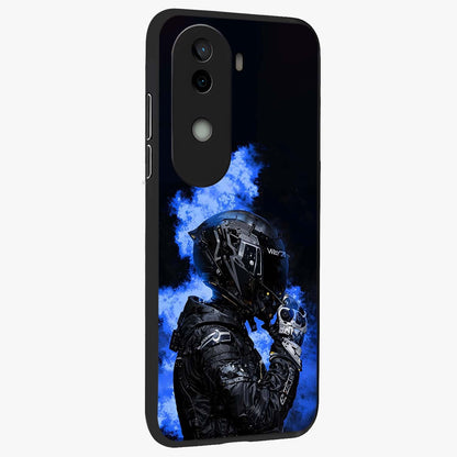 Cyber Sentinel Protocol Glass Case upright view showcasing advanced cyber sentinel artwork with futuristic tech theme.