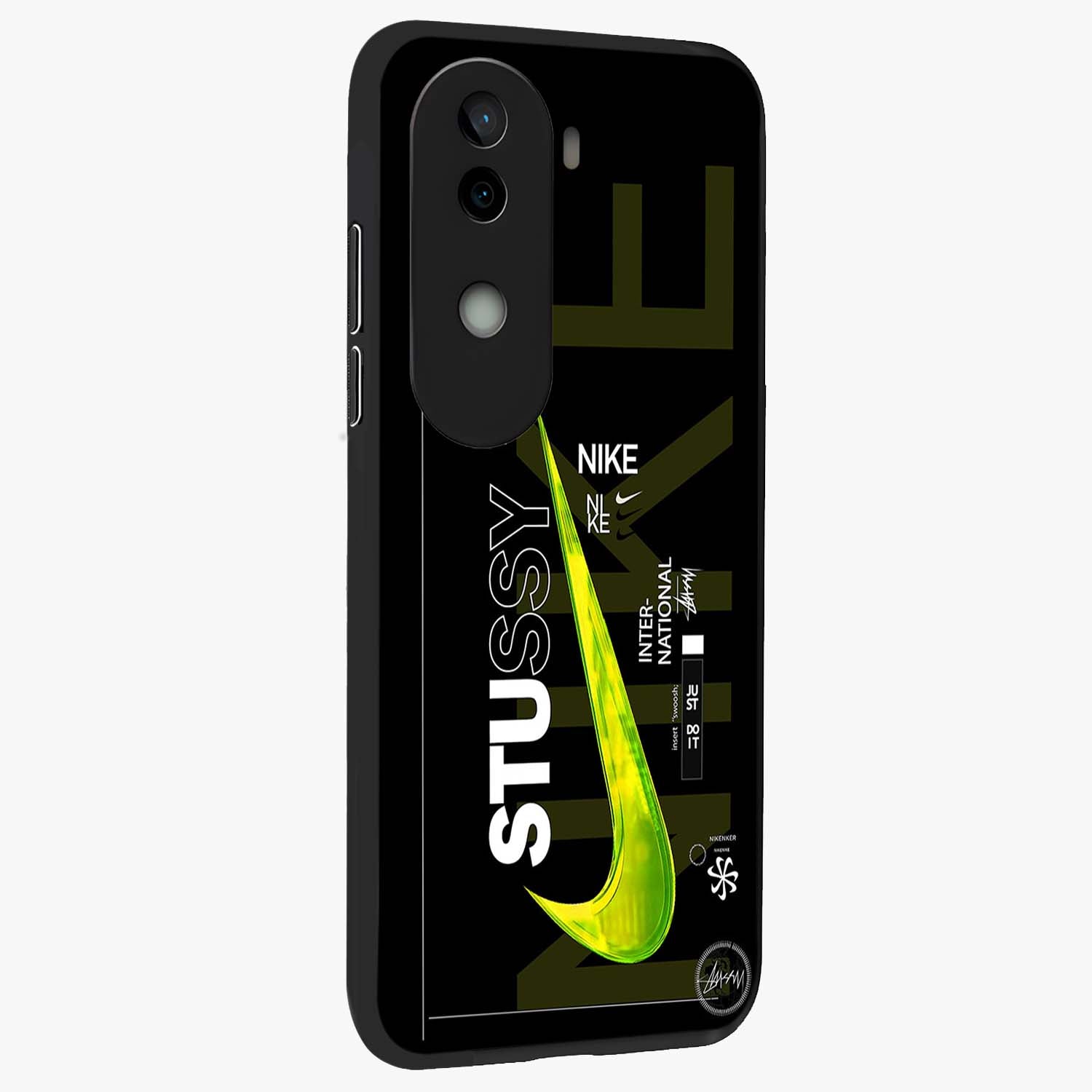 Neon Street Edition Glass Case upright view showcasing colorful neon artwork with modern street culture theme.
