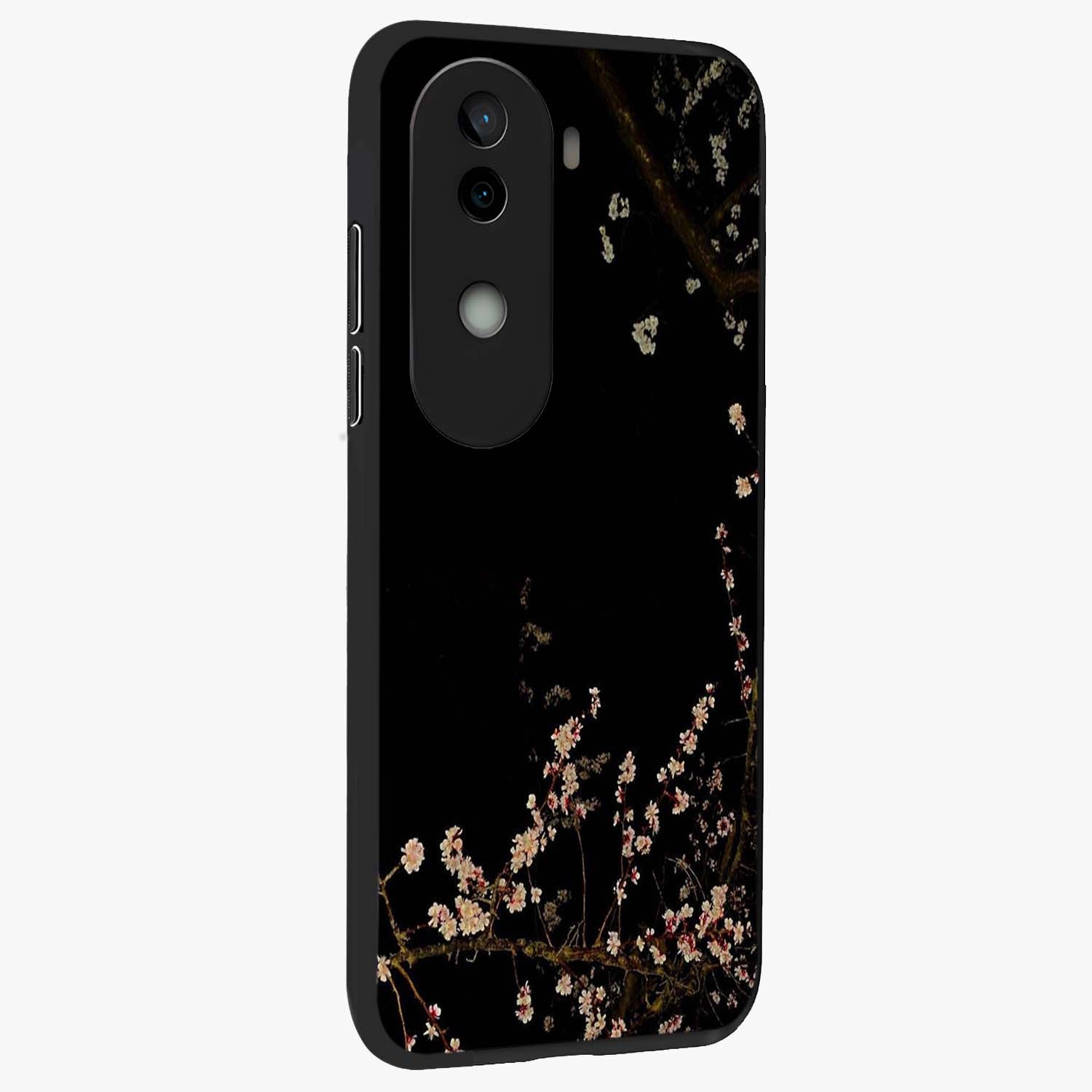 Petal Moon Light With Custom Name Glass Case upright view showcasing elegant floral moon artwork with personalized aesthetic.