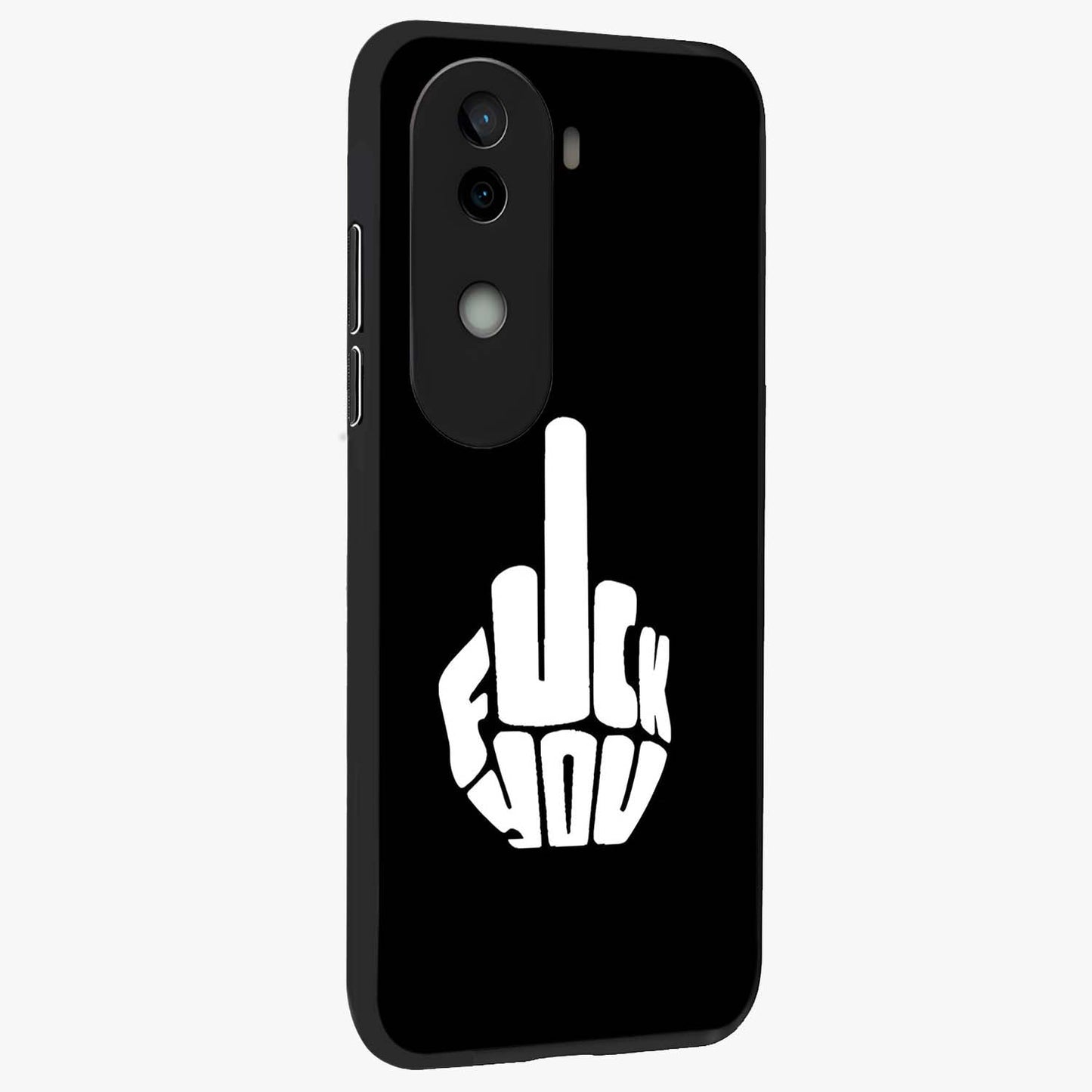 Rebel Mode On Glass Case upright view showcasing striking statement artwork with bold rebellious theme.