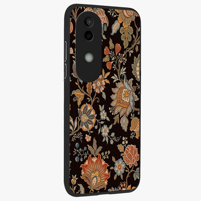 Vintage Floral Dream Glass Case upright view showcasing delicate floral artwork with timeless vintage theme.