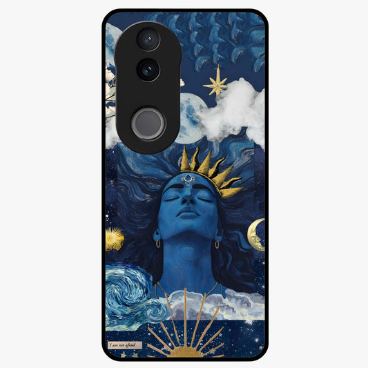 Aesthetic Lord Shiva Glass Case showing flat back view with divine Shiva artwork and glossy glass finish.