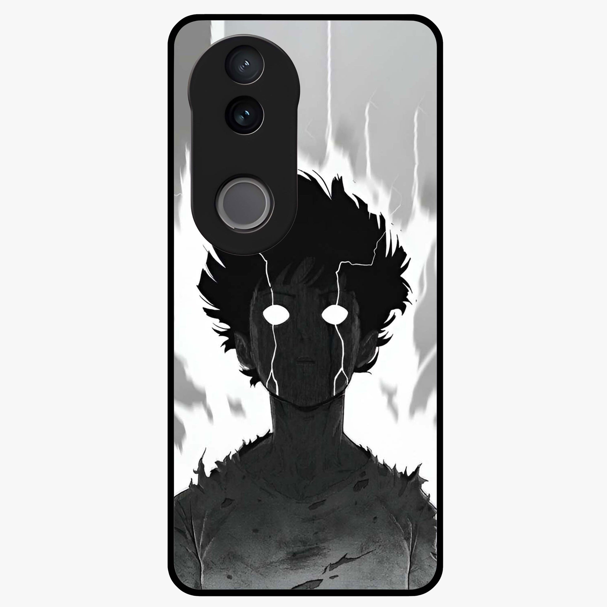 Awakened Inner Rage Glass Case showing flat back view with intense artistic artwork and glossy glass finish.