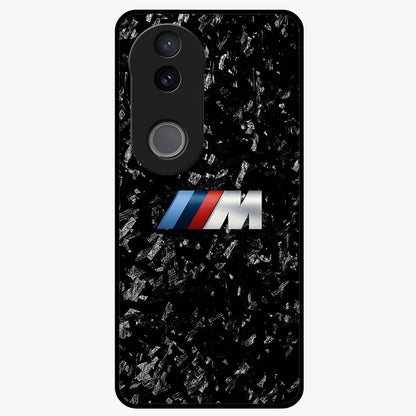 Carbon Speed Mark Glass Case showing flat back view with sporty carbon pattern artwork and glossy glass finish.