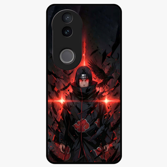 Focused Blade Discipline Glass Case showing flat back view with warrior sword themed artwork and glossy glass finish.