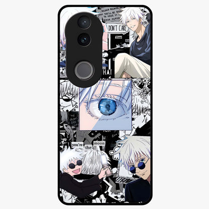 Infinity Sorcerer Chaos Glass Case showing flat back view with mystical sorcerer themed artwork and glossy glass finish.