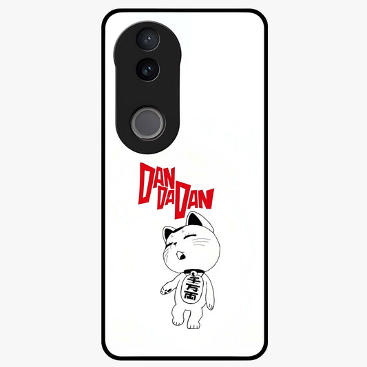 Playful Spirit Charm Glass Case showing flat back view with cheerful charm themed artwork and glossy glass finish.