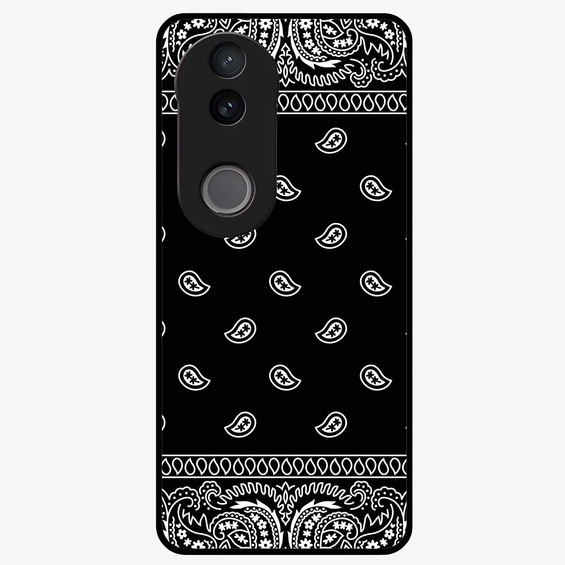 Retro Rebel Threads Glass Case showing flat back view with vintage street style artwork and glossy glass finish.