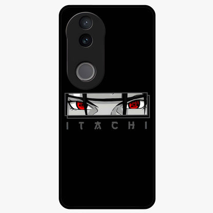 Scarlet Gaze Dominance Glass Case showing flat back view with striking red themed artwork and glossy glass finish.