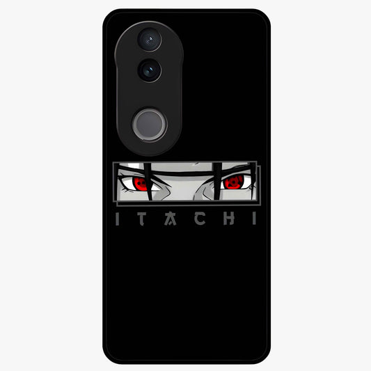 Scarlet Gaze Dominance Glass Case showing flat back view with striking red themed artwork and glossy glass finish.
