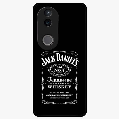 Vintage Whiskey Heritage Glass Case showing flat back view with classic whiskey inspired artwork and glossy glass finish.