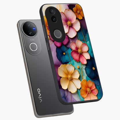 Artlyn Grace Flower Pattern Glass Case displayed in angled mockup highlighting delicate flower pattern design and smooth glass surface.