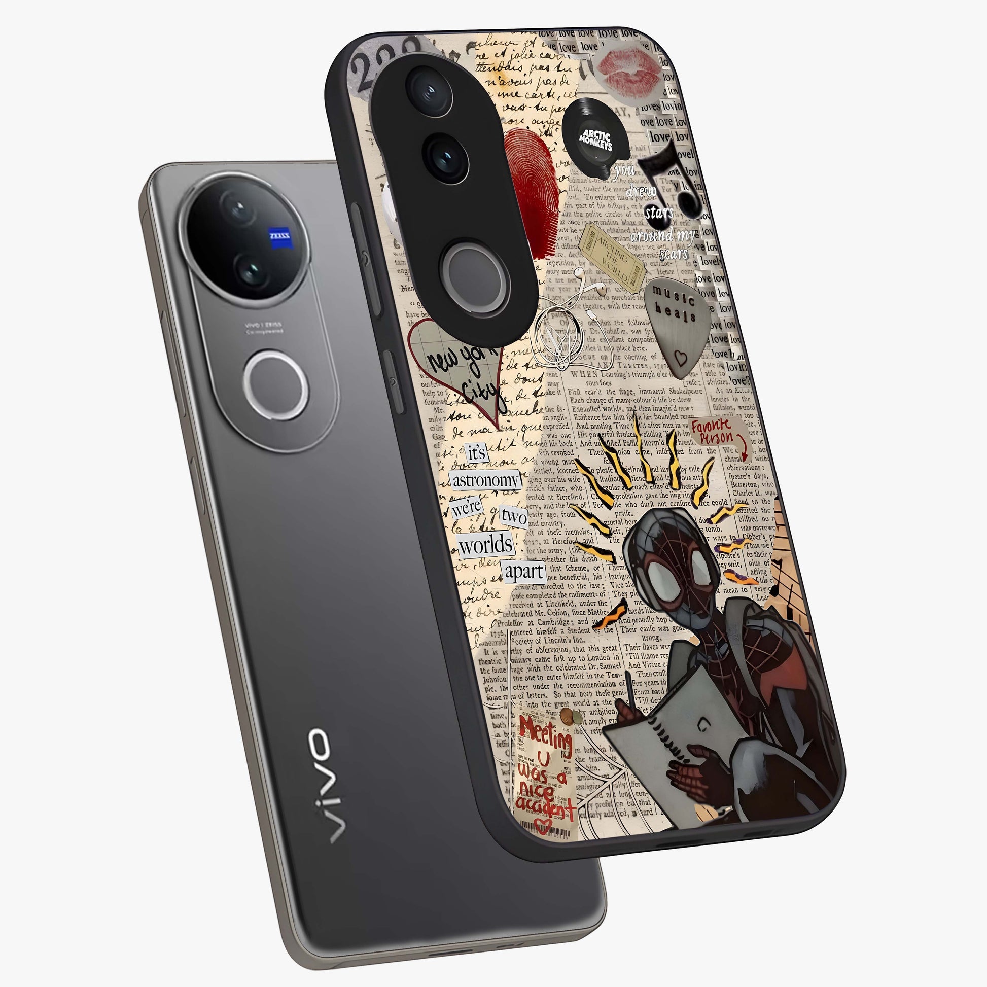 City Dream Sketch Glass Case displayed in angled mockup highlighting minimal city illustration with aesthetic sketch style.