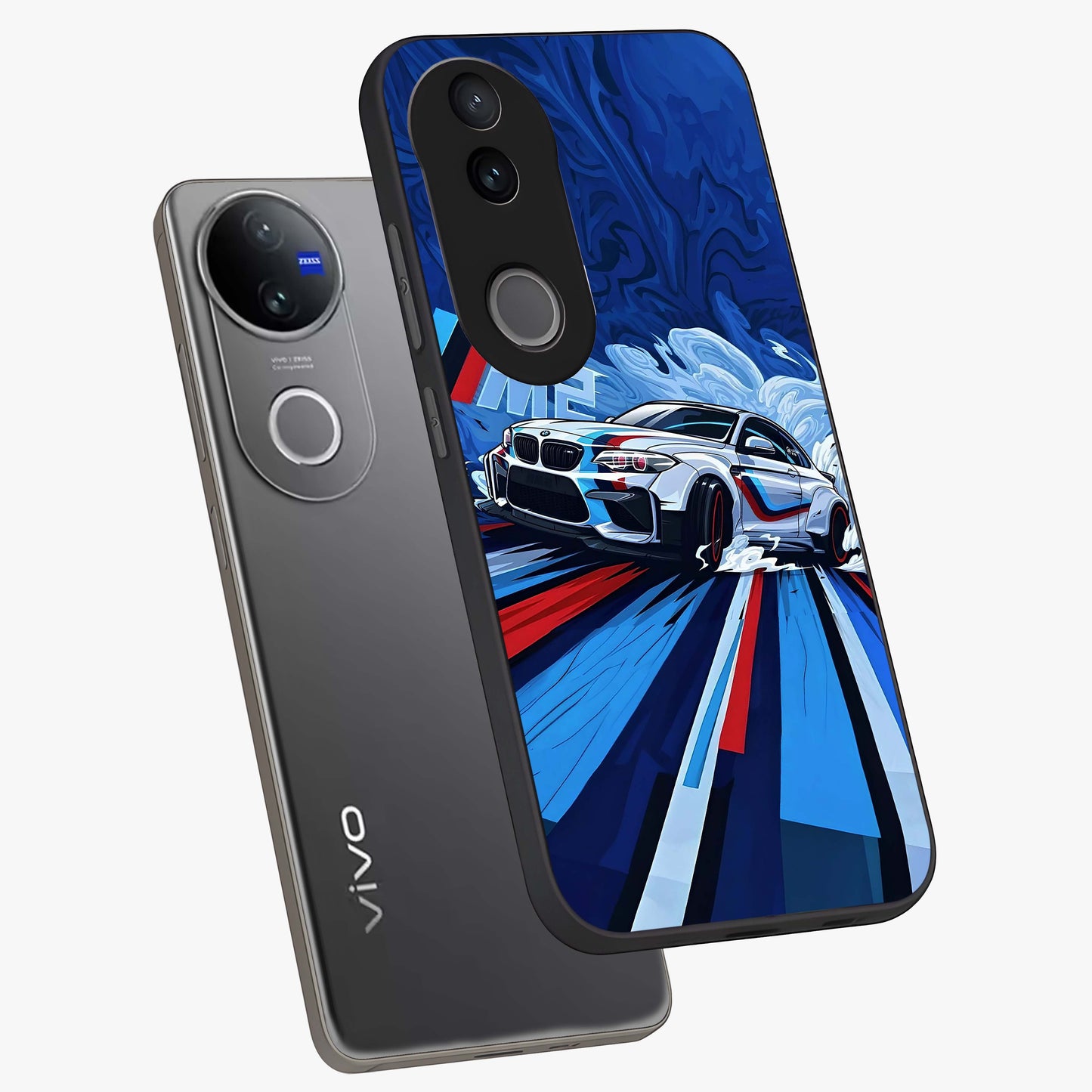 Drift Power Rush Glass Case displayed in angled mockup highlighting powerful drift car design with sporty aesthetic style.