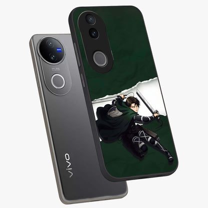 Emerald War Vanguard Glass Case displayed in angled mockup highlighting intense battle inspired design with emerald tone aesthetic.