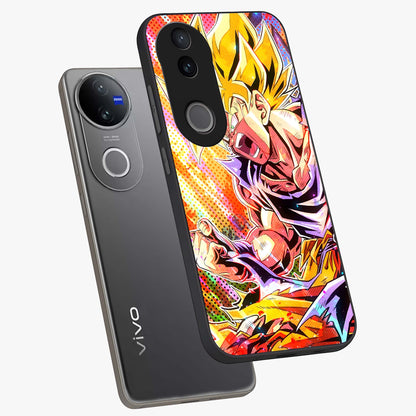 Firing Goku Glass Case displayed in angled mockup highlighting dynamic anime character design with action aesthetic.