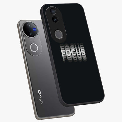 Focus Mode On Glass Case displayed in angled mockup highlighting clean minimal text artwork with modern aesthetic style.