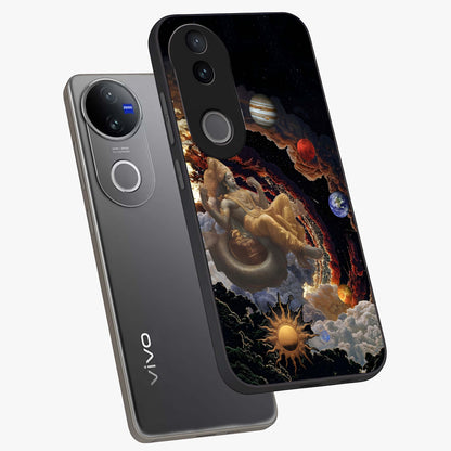 Galactic Divine God Glass Case displayed in angled mockup highlighting powerful celestial deity illustration with galactic aesthetic.