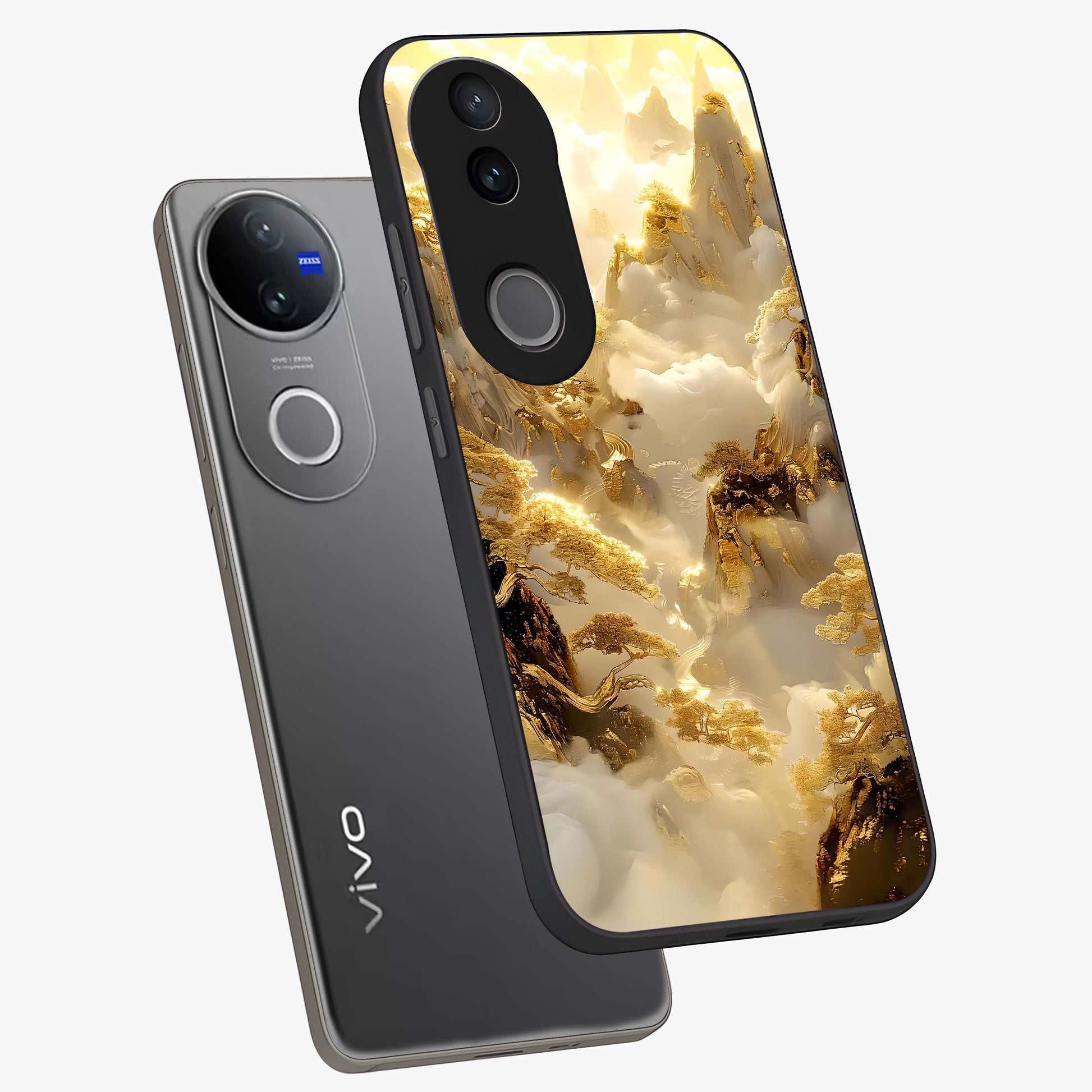 Gates Of Illumination Glass Case displayed in angled mockup highlighting radiant portal inspired design with fantasy aesthetic.