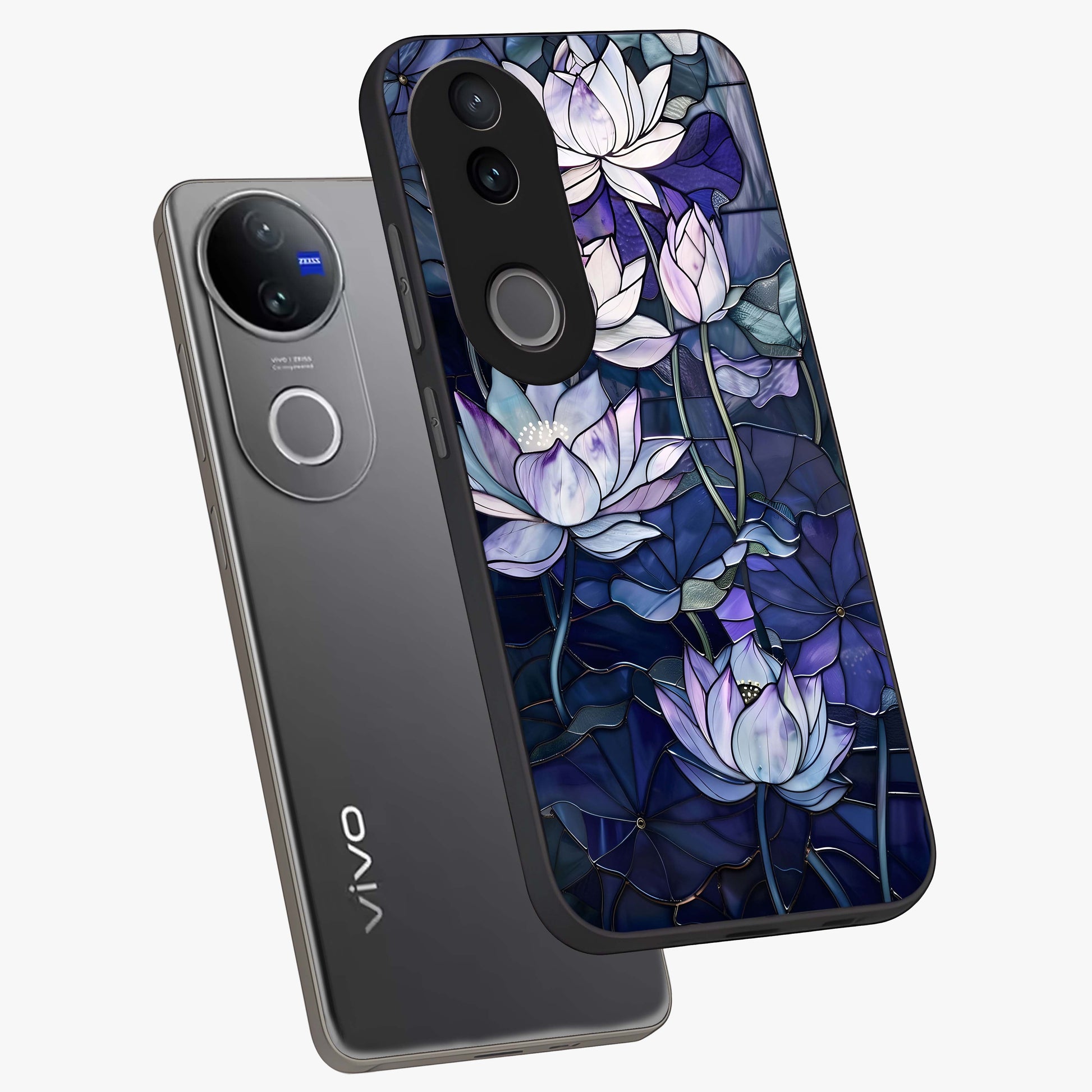Gloss Petal Rush Glass Case displayed in angled mockup highlighting vibrant petal design with elegant floral aesthetic.