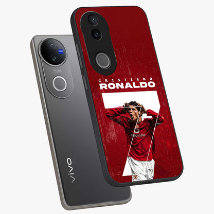 Goal Celebration Legacy Glass Case displayed in angled mockup highlighting energetic sports celebration design with bold athletic theme.