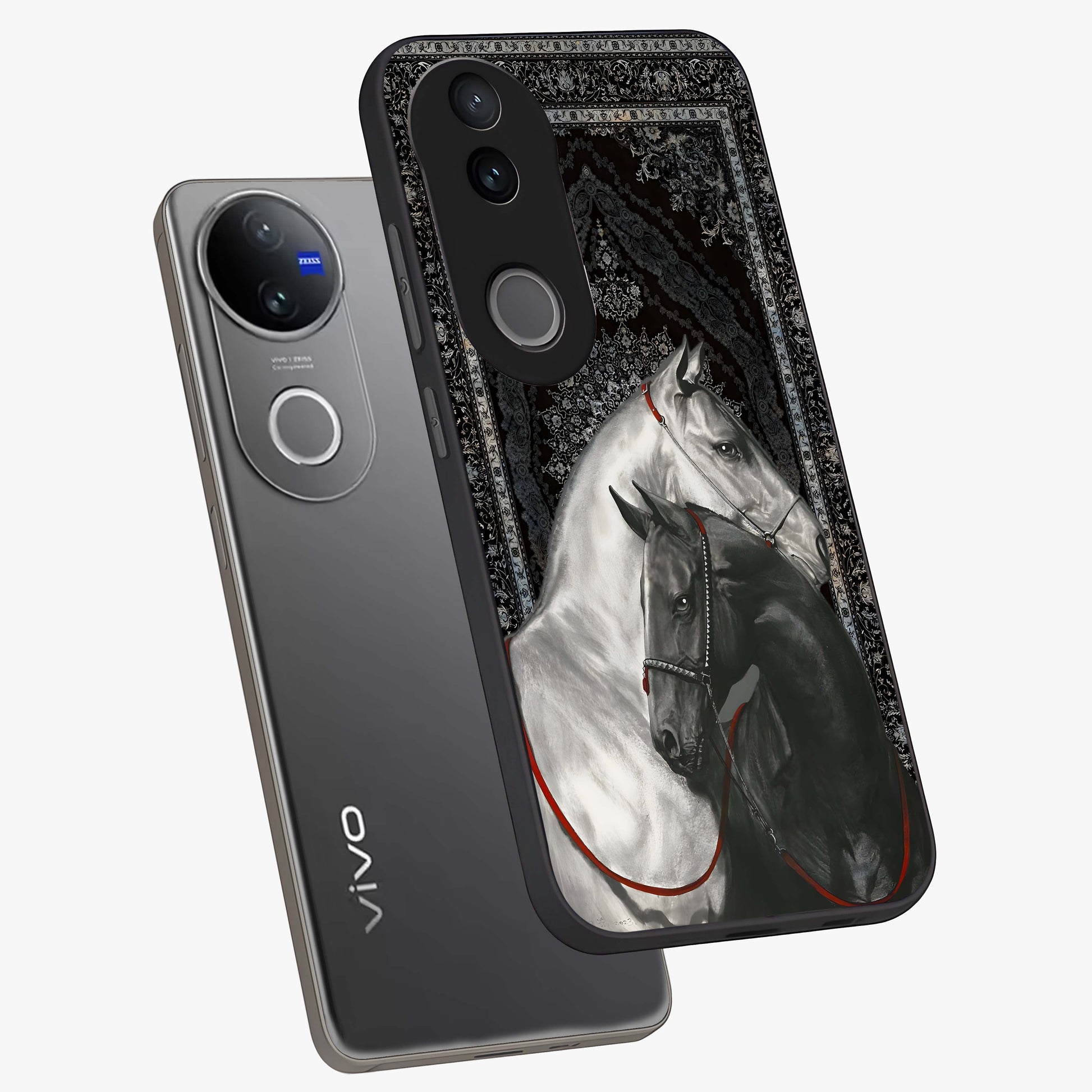 Majestic Ride Legacy Glass Case displayed in angled mockup highlighting sleek vehicle design with bold racing aesthetic.