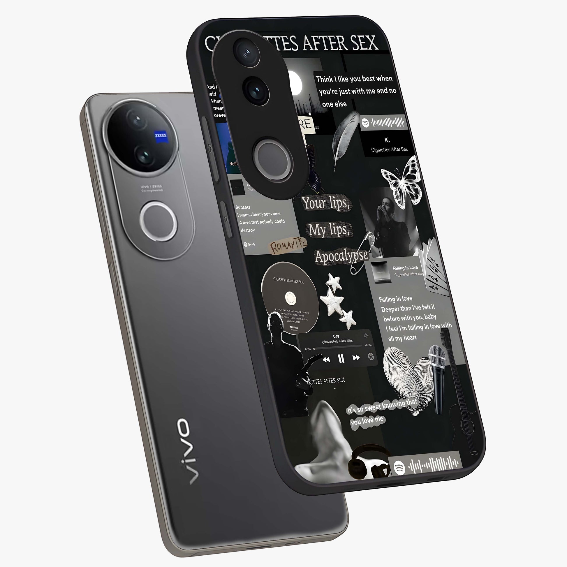 Midnight Love Echo Glass Case displayed in angled mockup highlighting elegant love inspired design with deep aesthetic style.