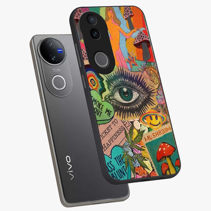 Mystic Eye Wonderland Glass Case displayed in angled mockup highlighting magical eye illustration with dreamy aesthetic.