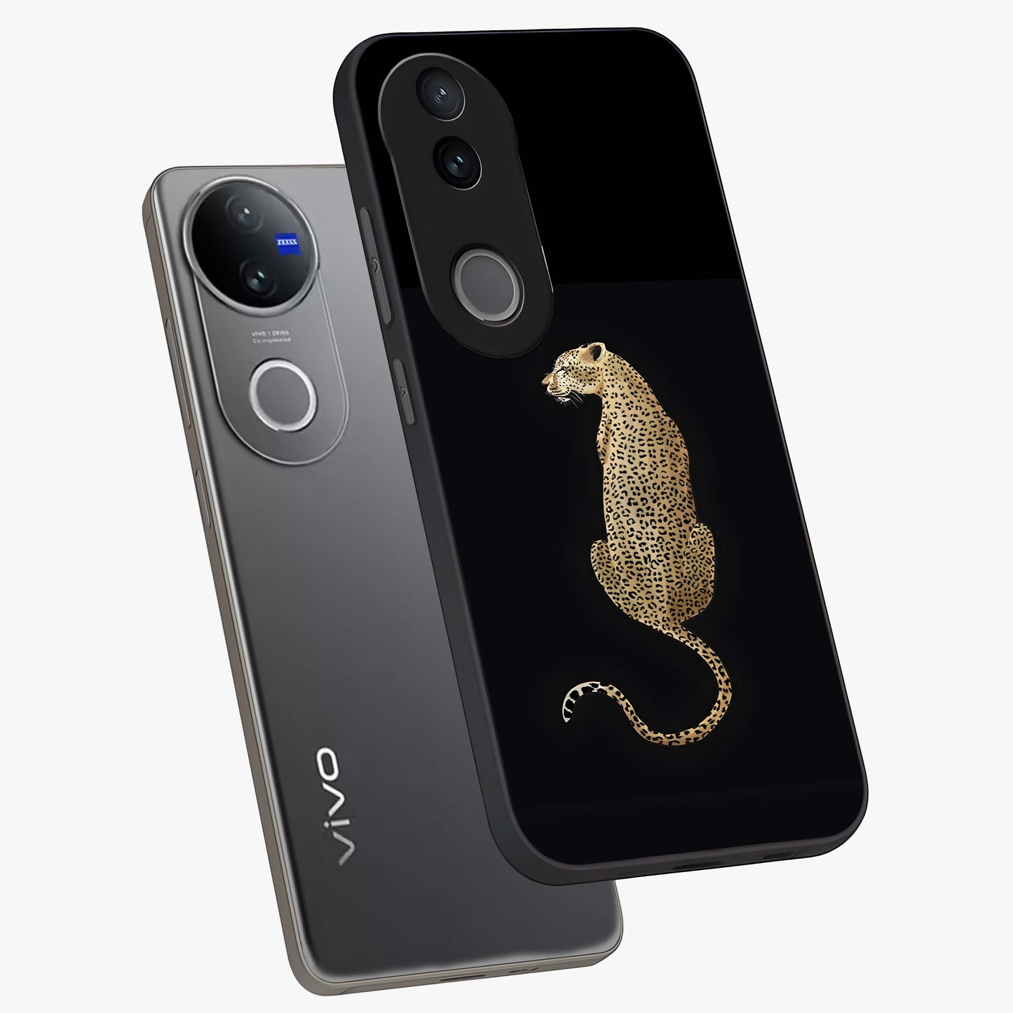 Regal Leopard Glass Case displayed in angled mockup highlighting powerful animal illustration with stylish wild aesthetic.