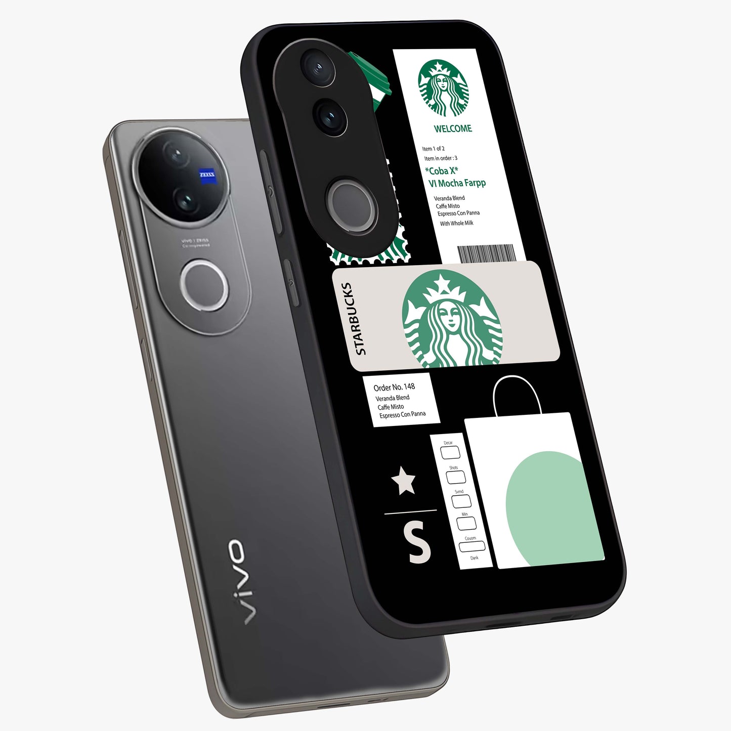 Starbucks Mocha Glass Case displayed in angled mockup highlighting stylish mocha themed design with cozy café aesthetic.