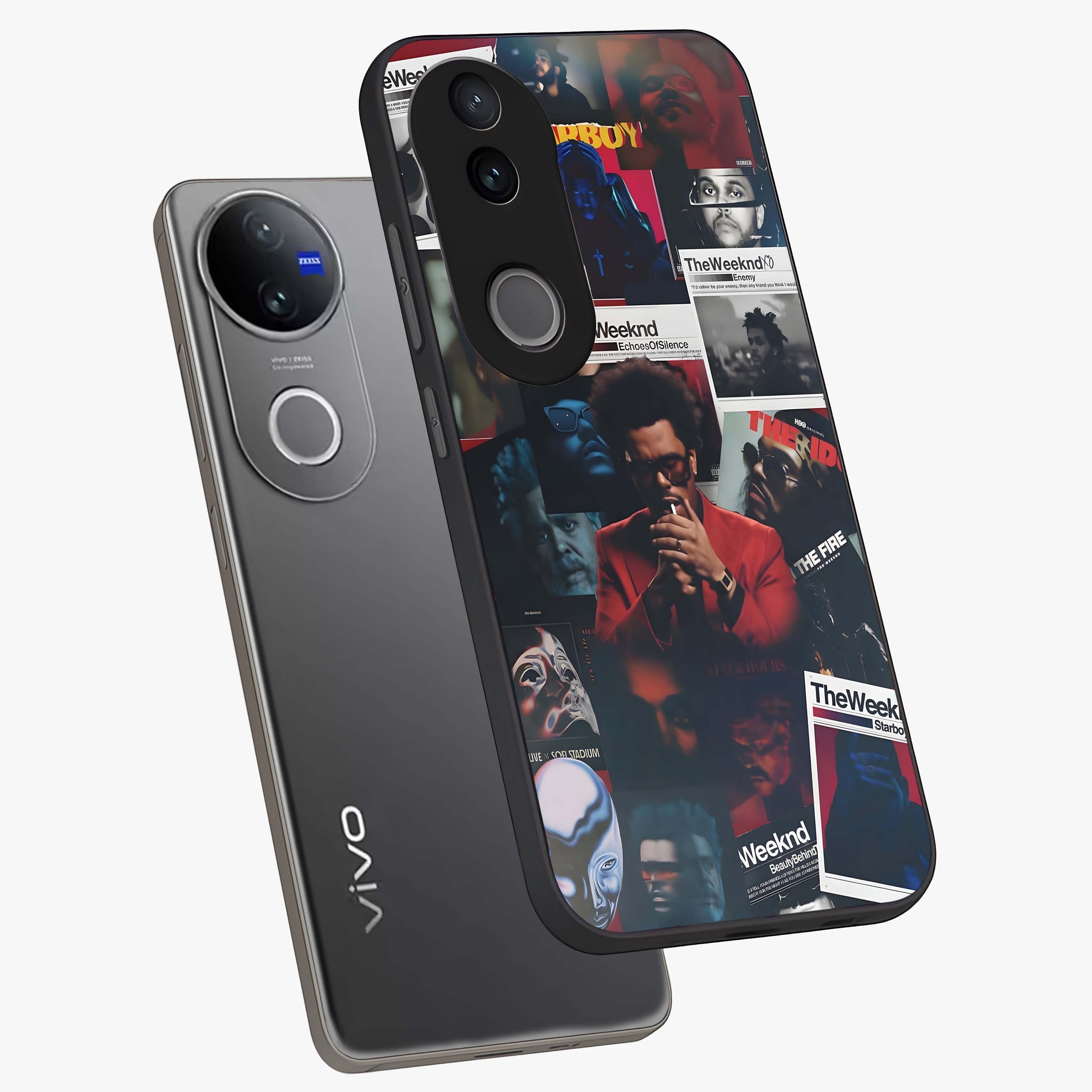 The Weeknd Glass Case displayed in angled mockup highlighting stylish pop culture inspired design with modern aesthetic.