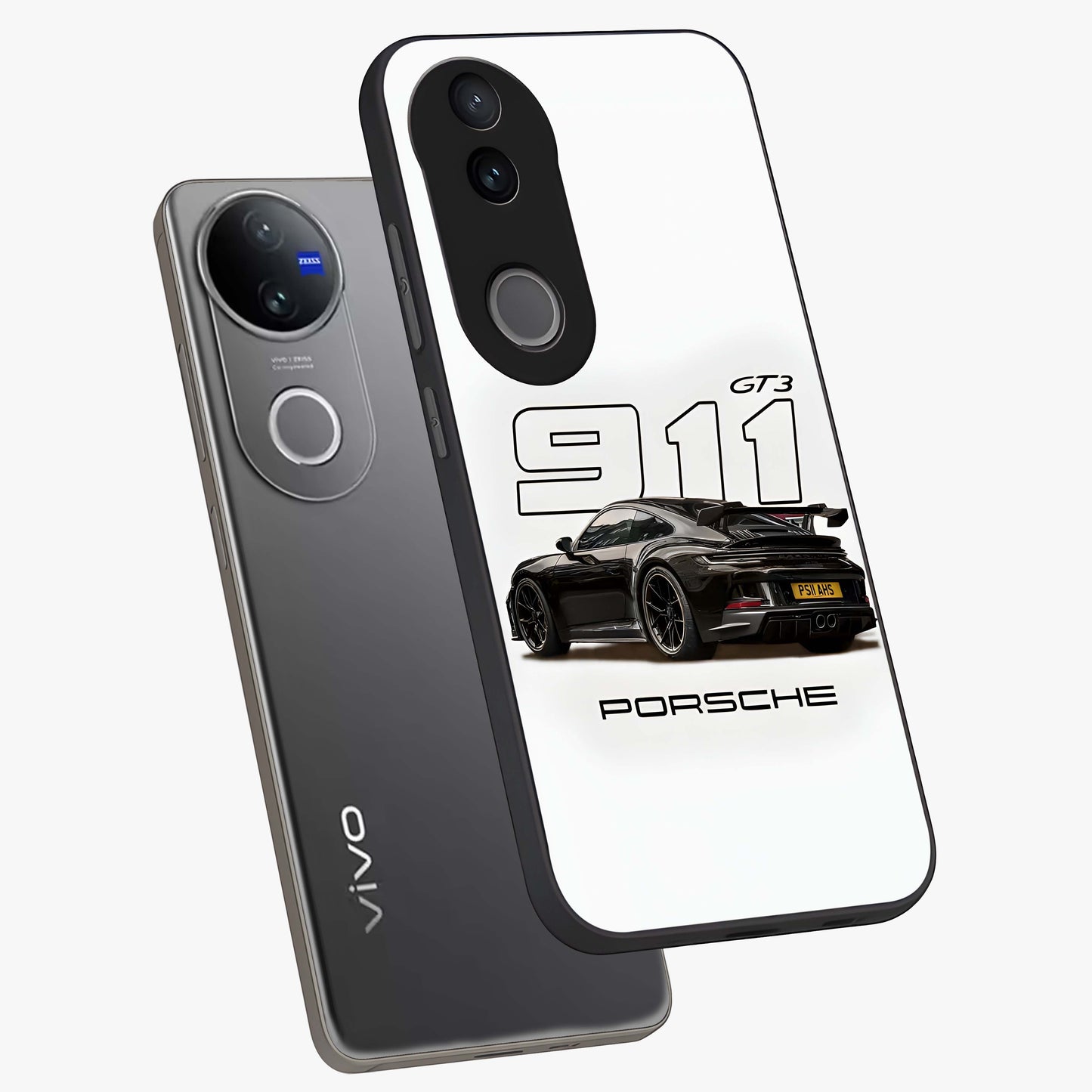 Turbo Legacy Icon Glass Case displayed in angled mockup highlighting dynamic automotive design with performance aesthetic.